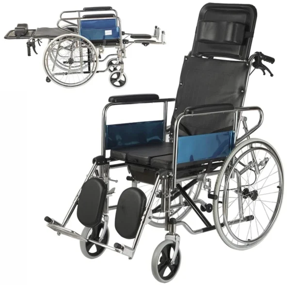 Reclining Commode Wheelchair