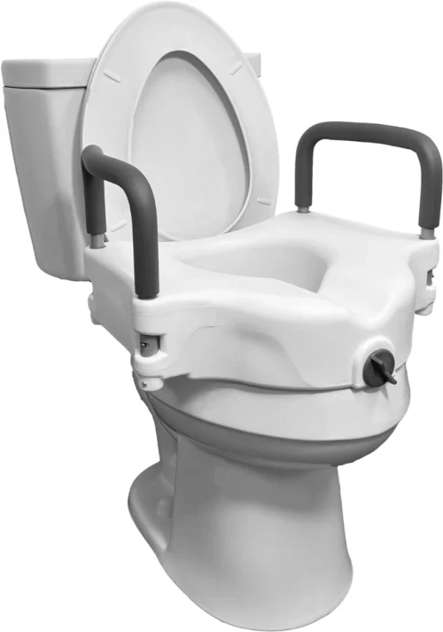 raised toilet seat with handles
